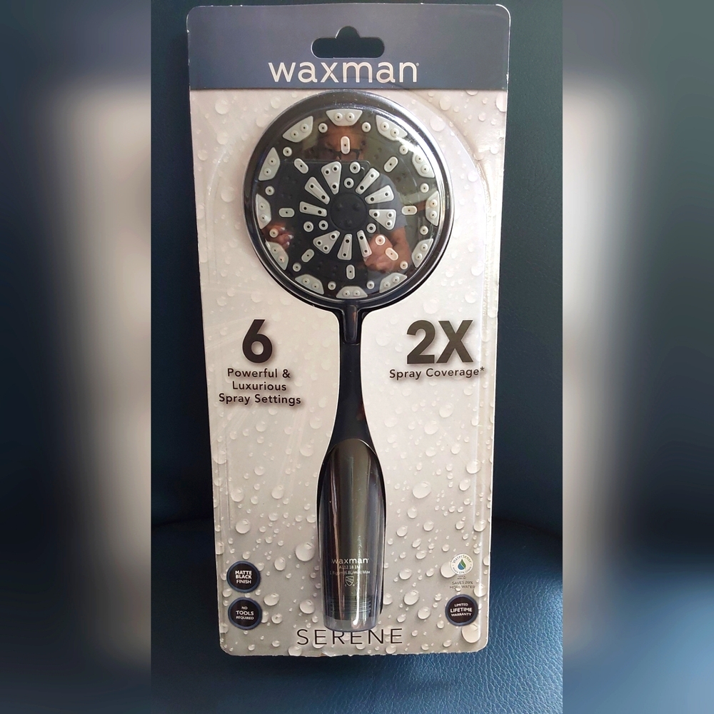 WAXMAN BLACK 6 SETTINGS HANDHELD SHOWER